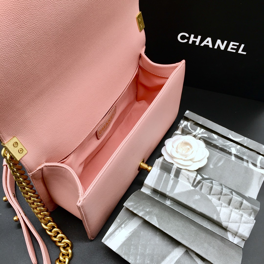 Ch**el Leboy bag Caviar 25cm Pink