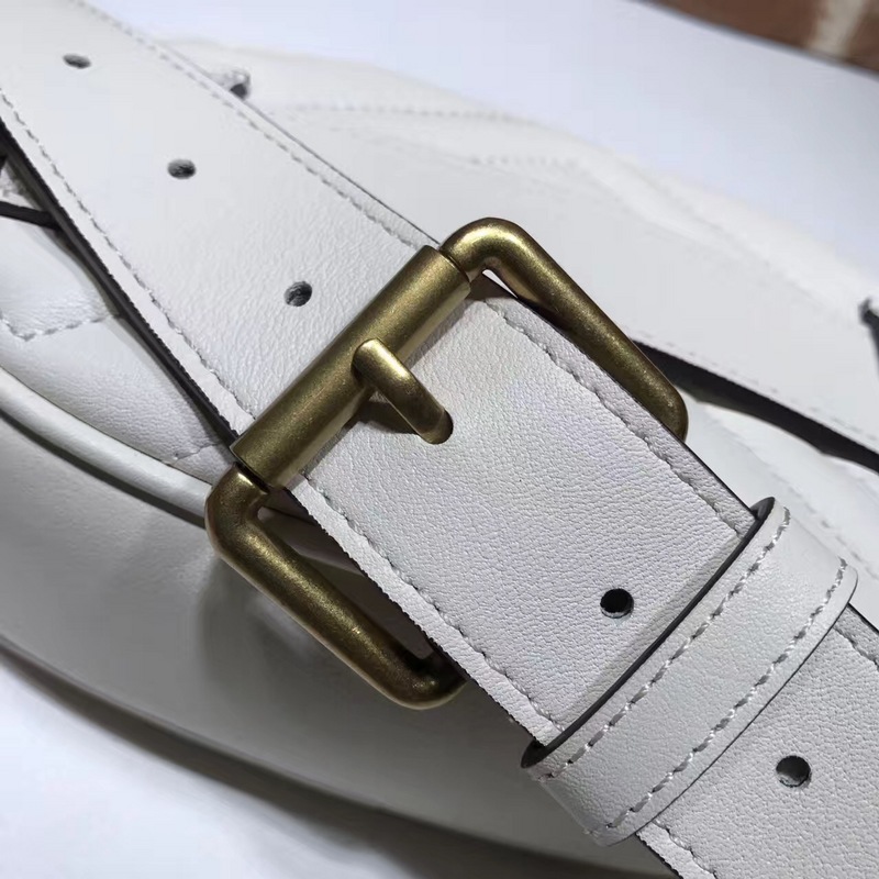 GG Marmont matelassé leather belt White bag 476434
