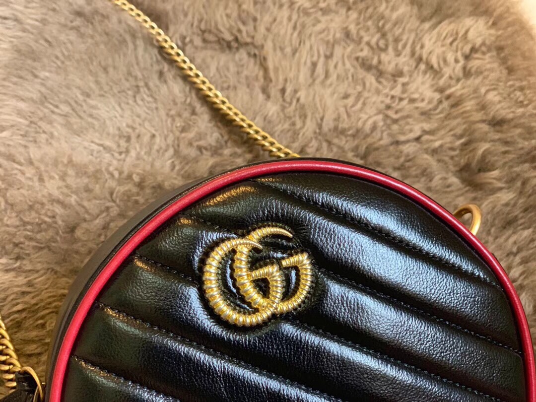 Gvc*1 GG Marmont Mini Round Shoulder Bag