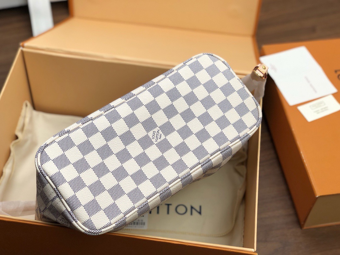 Bagsaaa LV N40605 Neverfull PM Tote Bag Damier Azur - 29cm