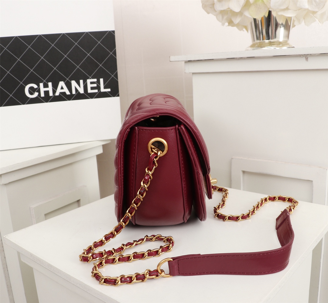 Ch**el Lambskin Mini Bag Red