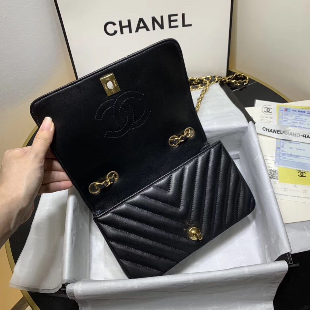 Ch**el 2019 New Lambskin mini bag Black