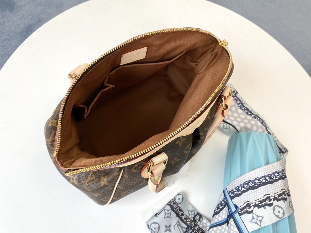LV M40143 TIVOLI PM Handbag Pleated Monogram Canvas