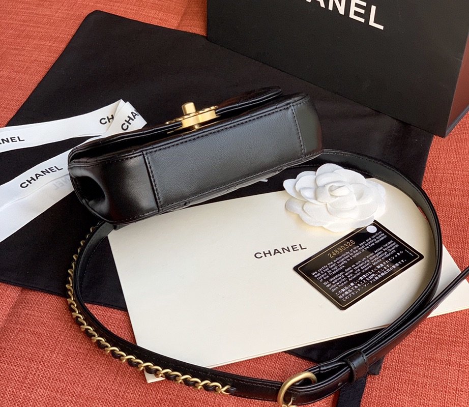 Ch**el Lambskin Waist Belt Bag Black
