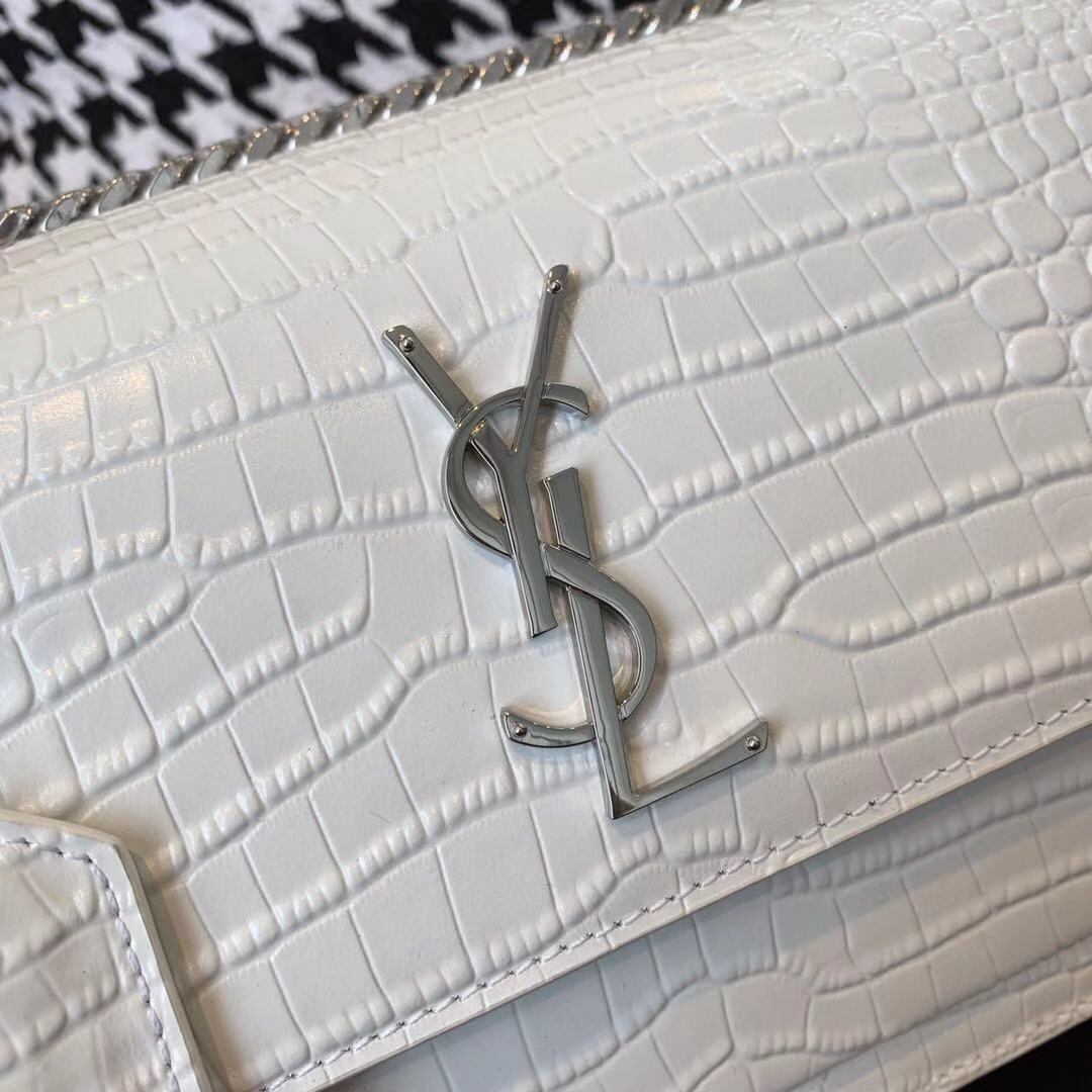 Y51 Crocodile pattern white Bag