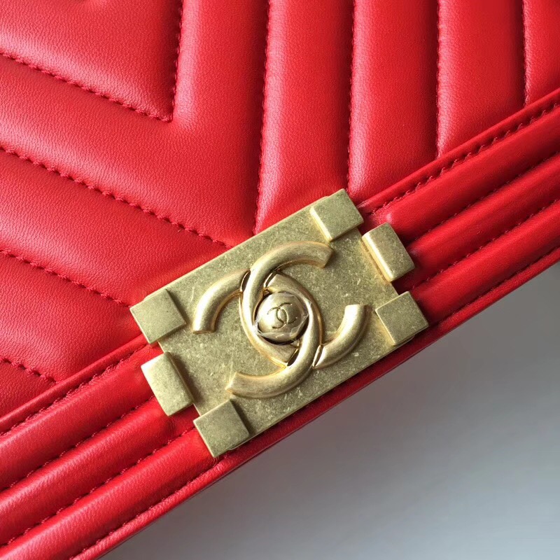 Ch**el Leboy Lambskin 25cm Red