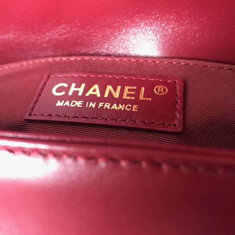 Ch**el Leboy Lambskin 25cm Wine Red