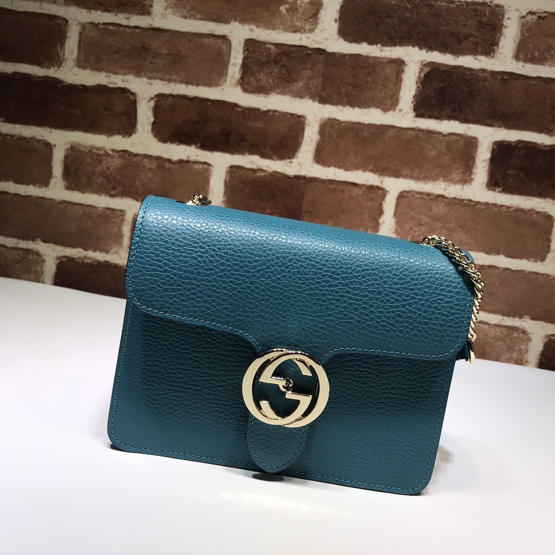 Gvc*1 510304 Interlocking Chain Leather Cross Body Bag