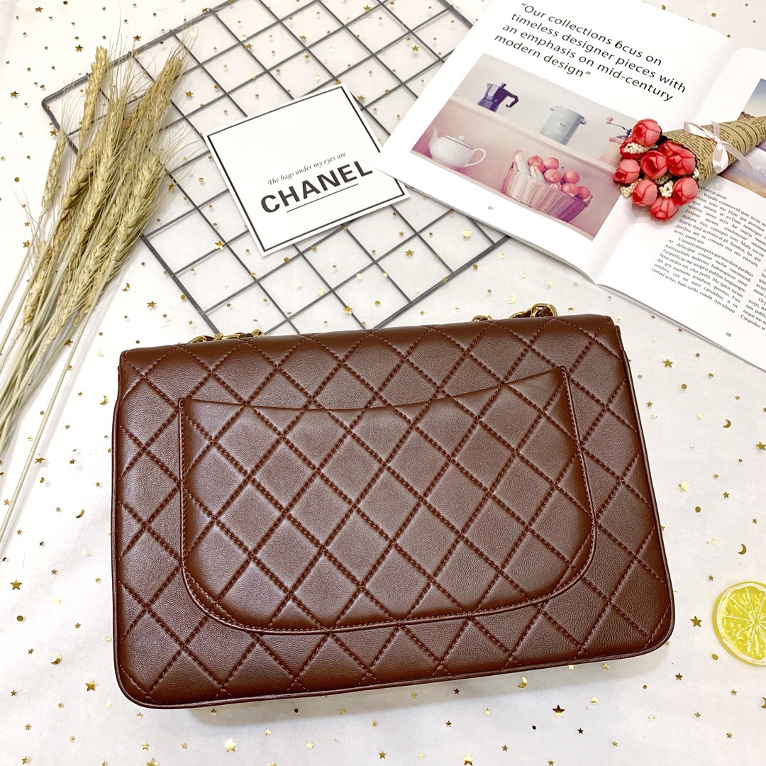 Ch**el Classic Flap Bag 30cm Dark Brown