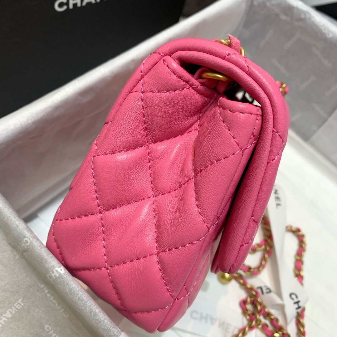 Ch**el Mini Flap Bag 17cm Pink