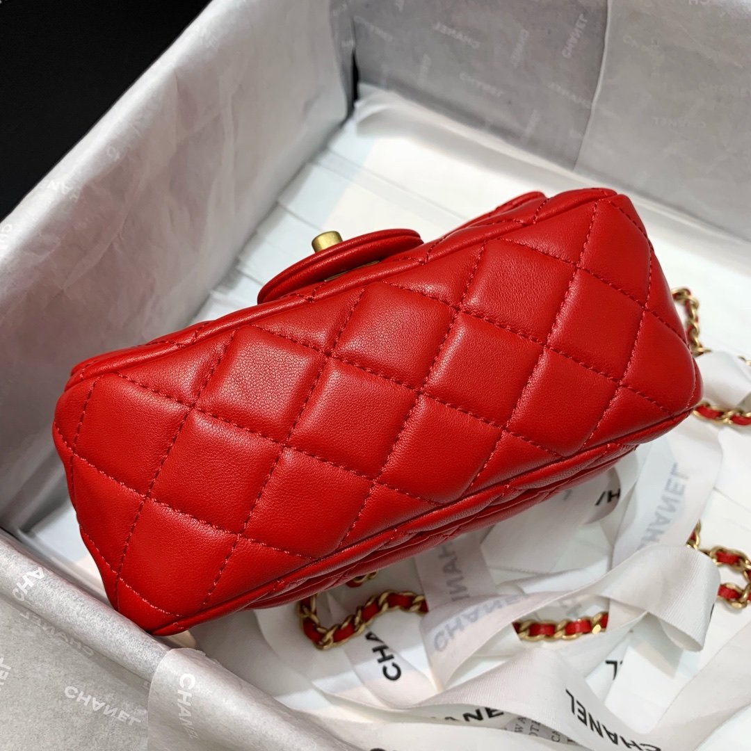 Ch**el Mini Flap Bag 17cm Red
