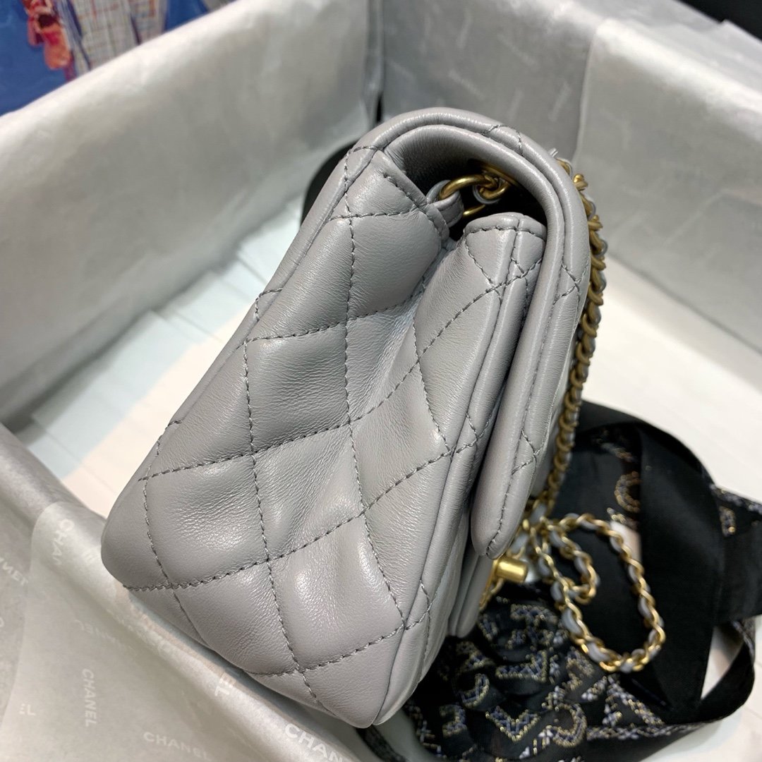 Ch**el Mini Flap Bag 17cm Gray