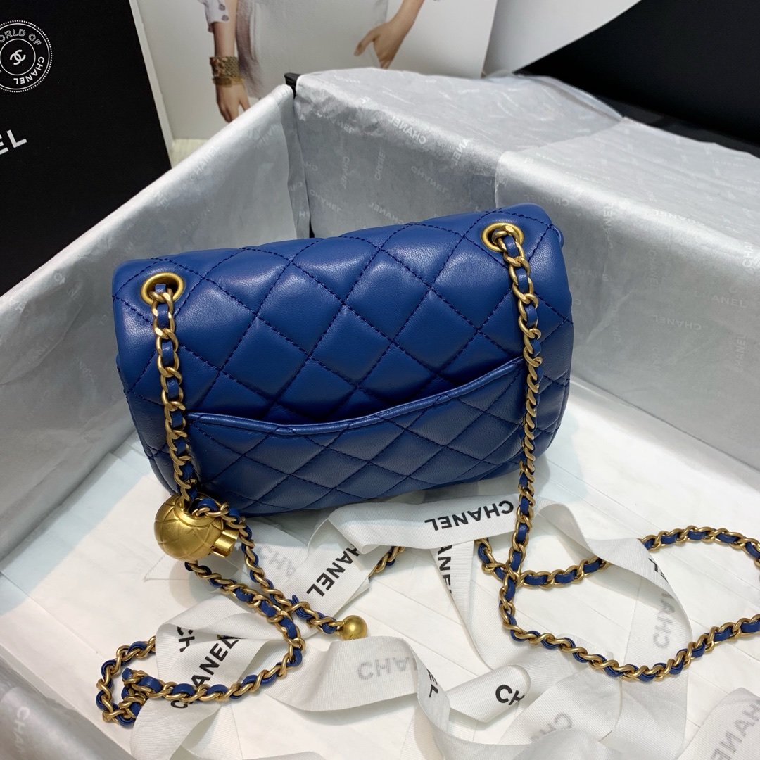 Ch**el Mini Flap Bag 17cm Blue