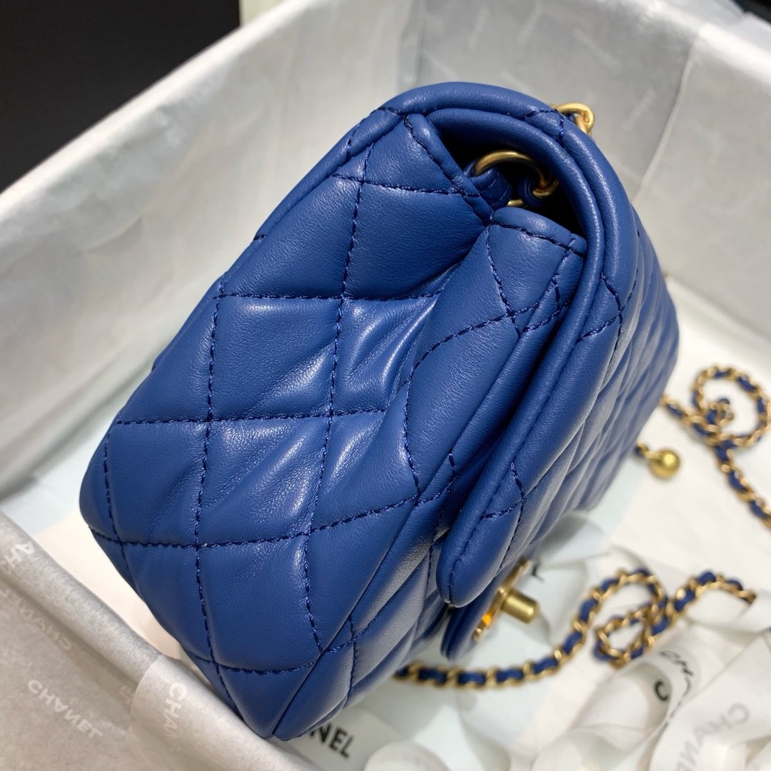 Ch**el Mini Flap Bag 17cm Blue