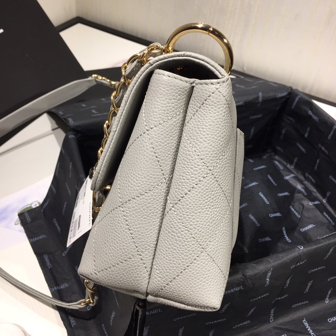 Ch**el Small Grained Calfskin Flap Bag AS1459