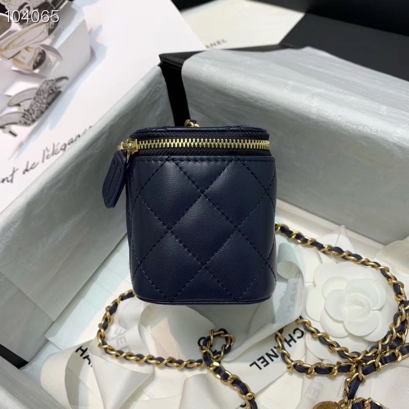 Ch**el 2020 SS Cosmetic Bag Navy Blue