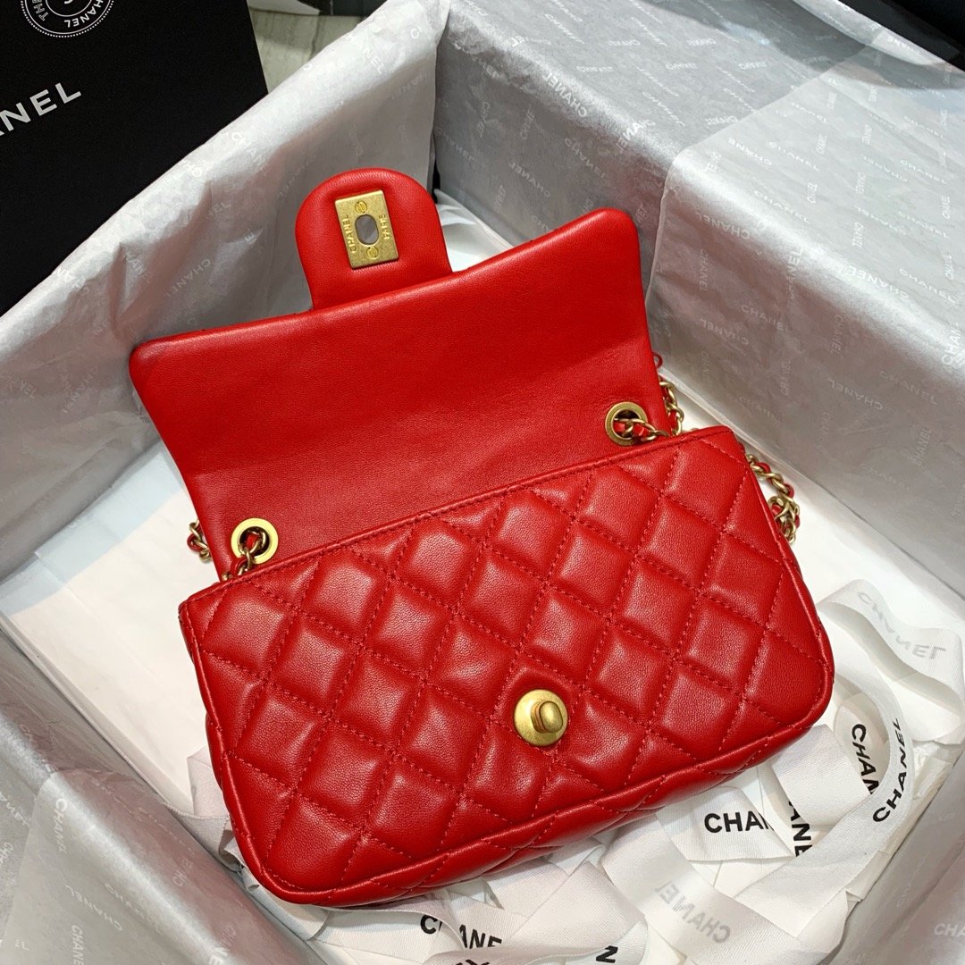Ch**el Flap Bag 20CM Red