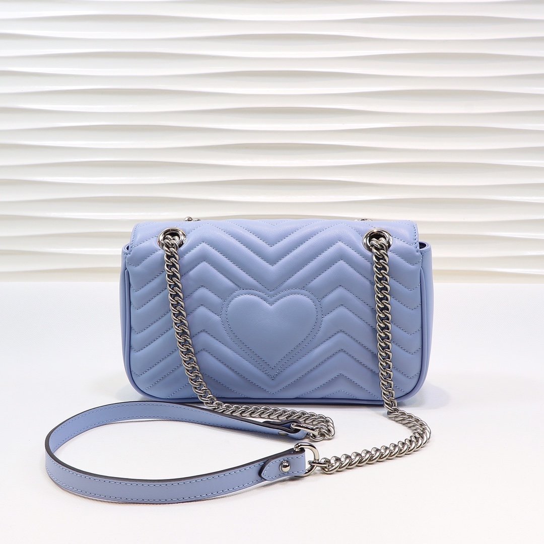 Gvc*1 Marmont matelassé shoulder bag 26cm blue