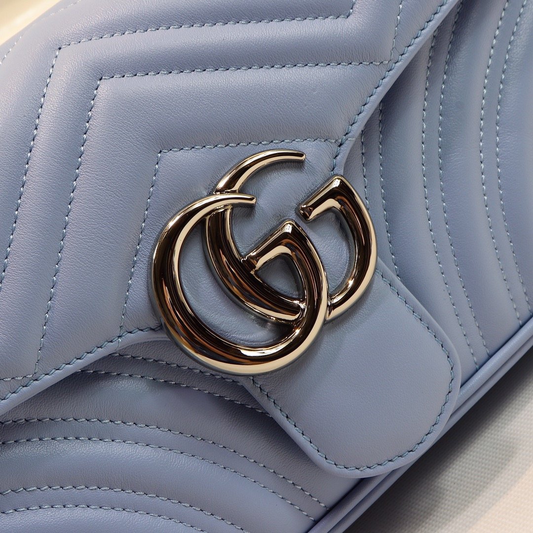 Gvc*1 Marmont matelassé shoulder bag 26cm blue