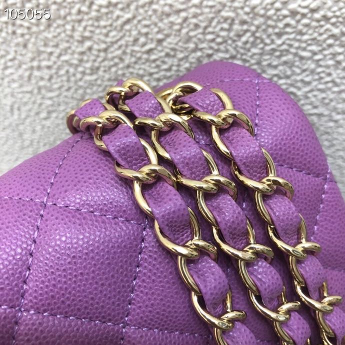Ch**el Caviar Flap bag 17cm Purple