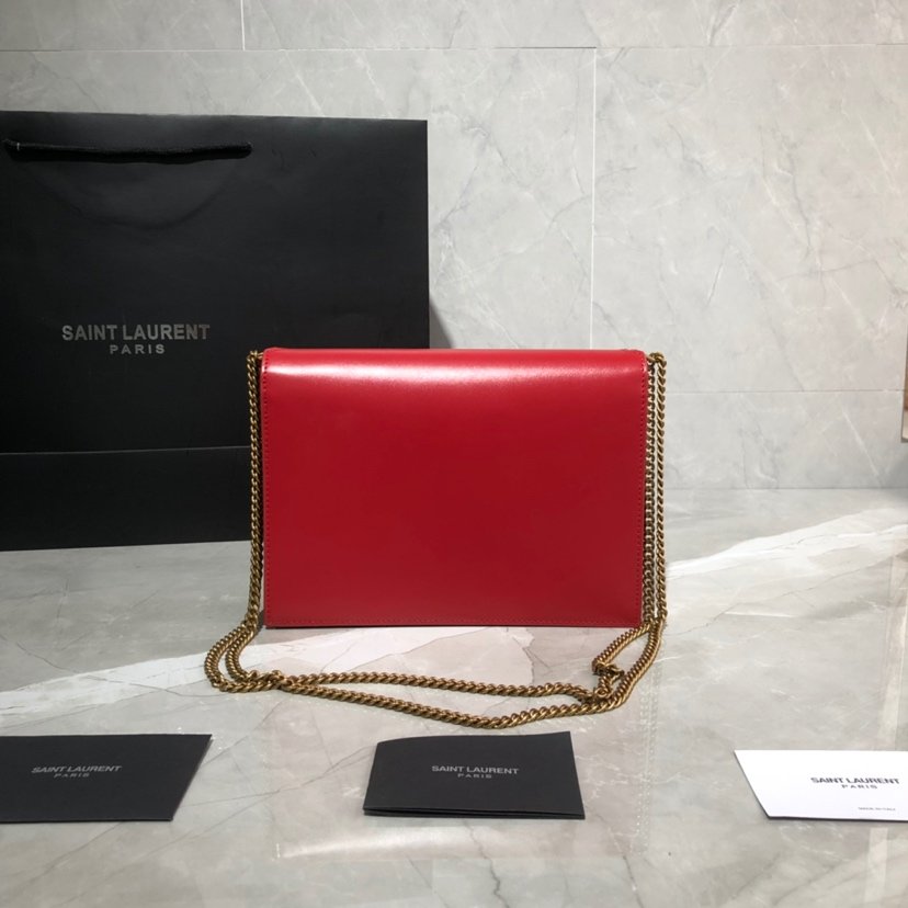Y51 Sa1nt Lau*nt Cassandra Clasp Bag Red