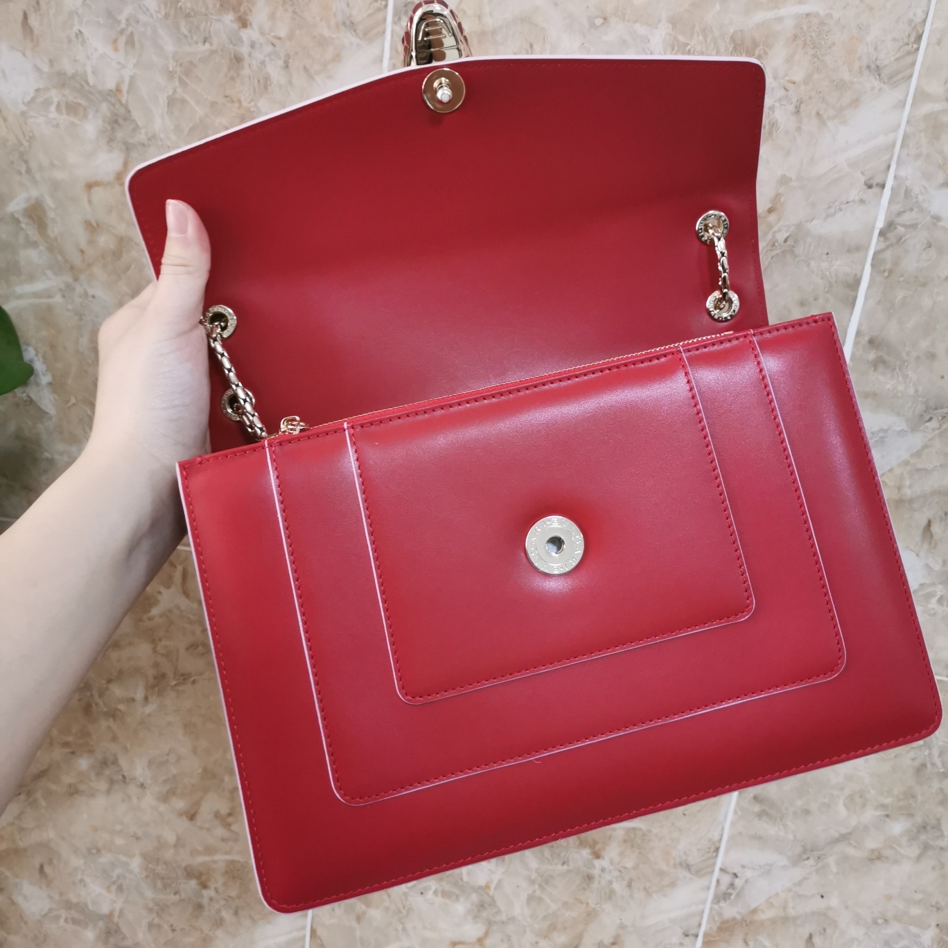 Bvlga Serpenti in Love Bag 27cm red