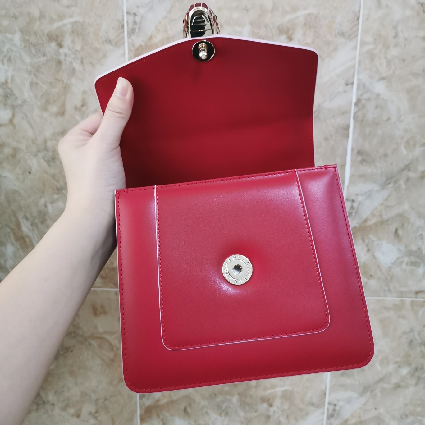 Bvlga Serpenti Forever in Love Bag 18cm red