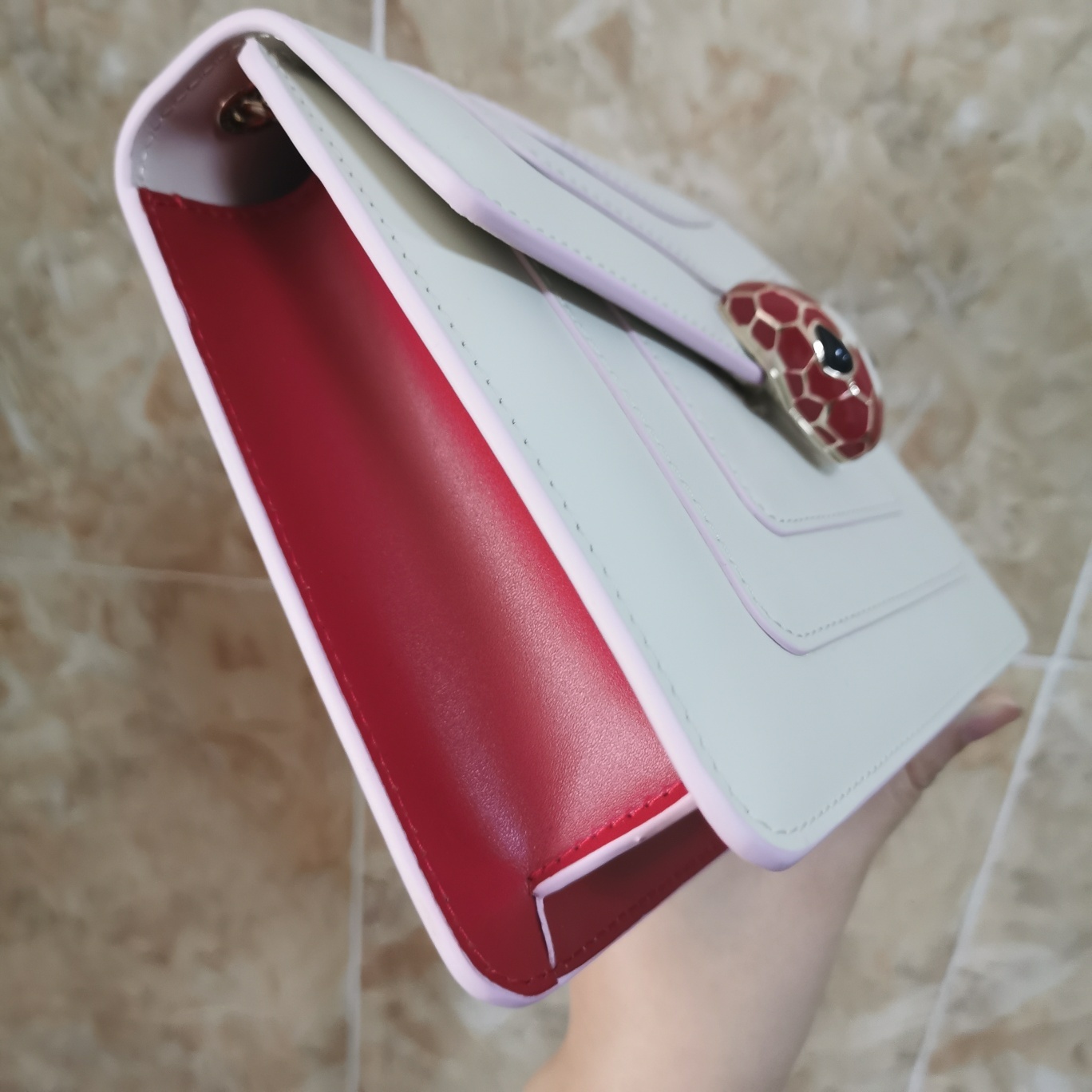 Bvlga Serpenti in Love Bag 20cm white