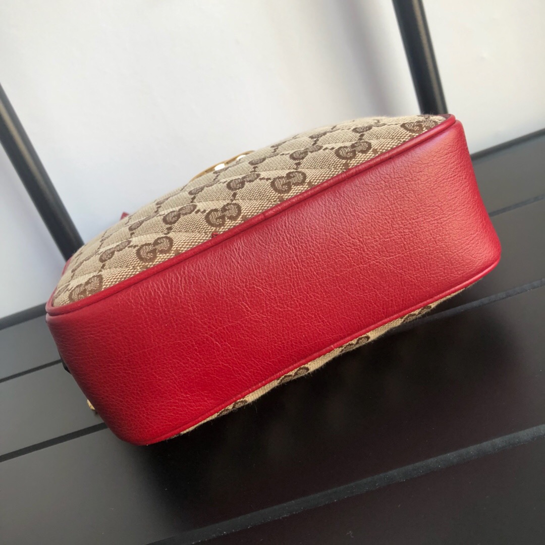 Gvc*1 Red GG Marmont Mini Bag 18cm