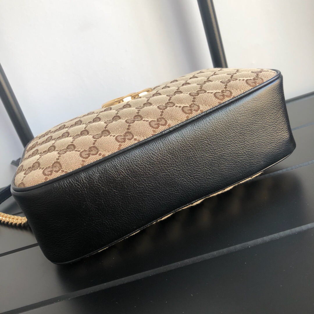 Gvc*1 Black GG Marmont Bag 24cm