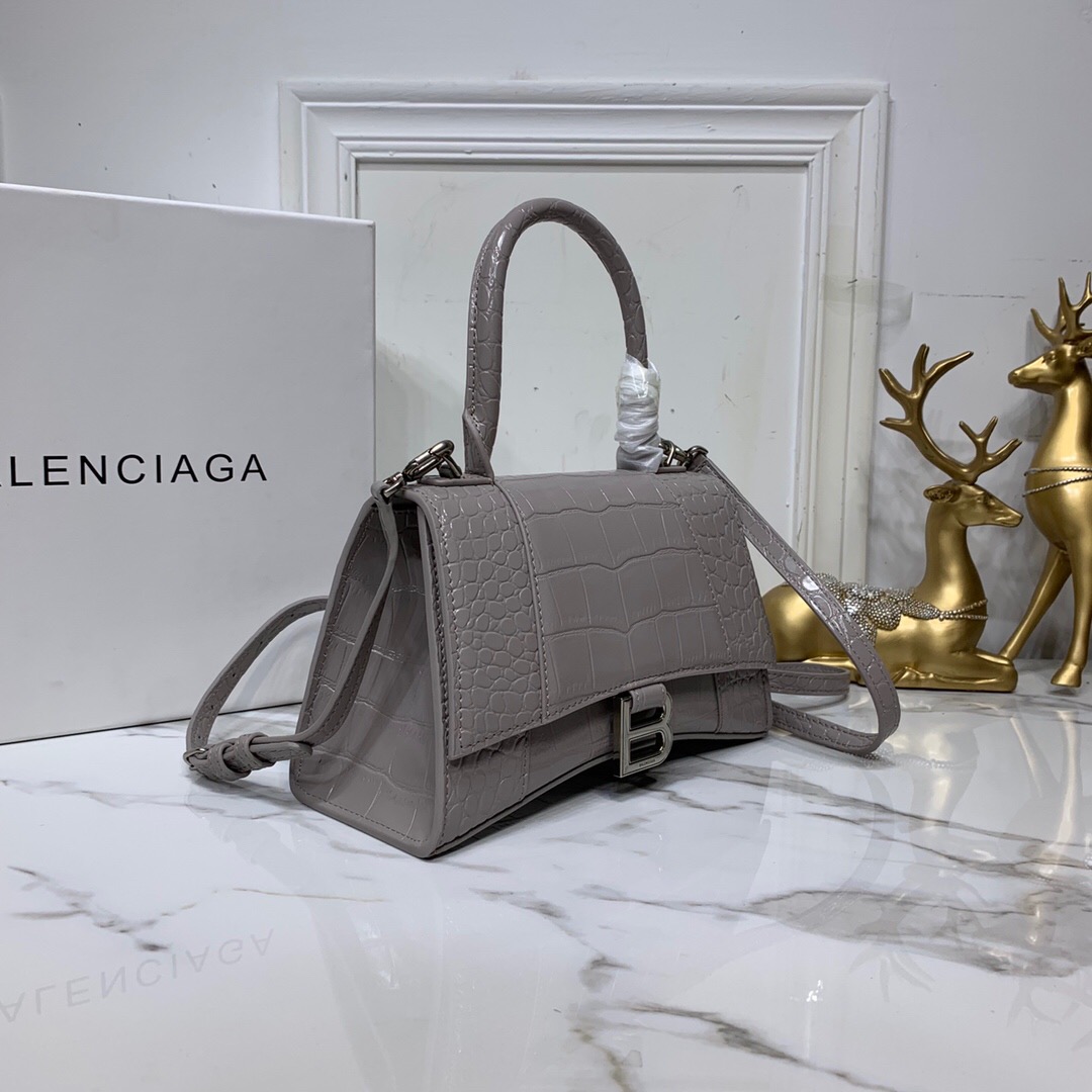 Ba1en*iaga Hourglass Bag 24cm Grey
