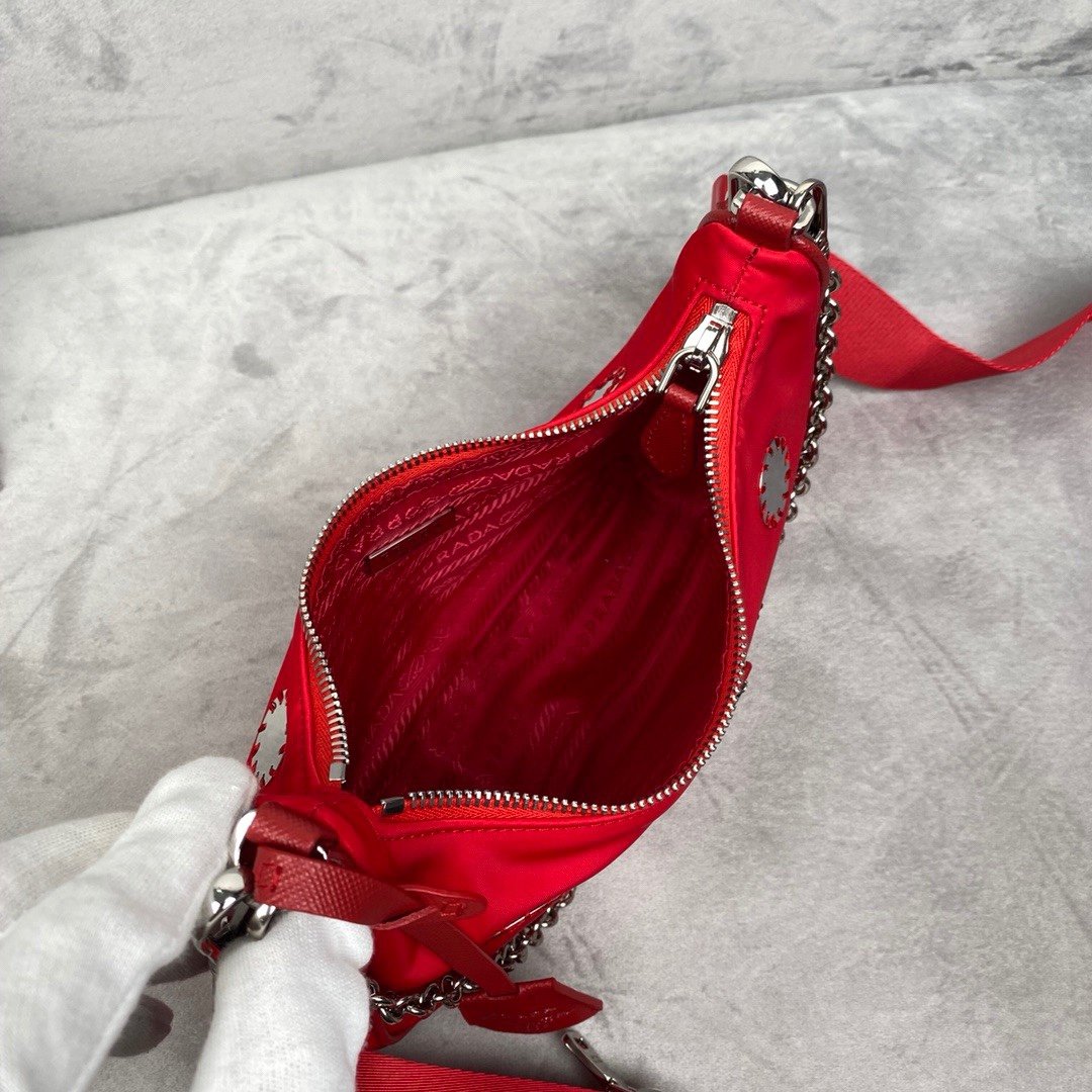 Pra*a 1BH204 Nylon Hobo Bag 22cm 006