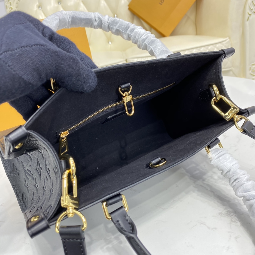 Bagsaaa L0vis Vvtt0n M45653 OnTheGo PM Tote Bag Black - 25 x 19 x 11.5 cm