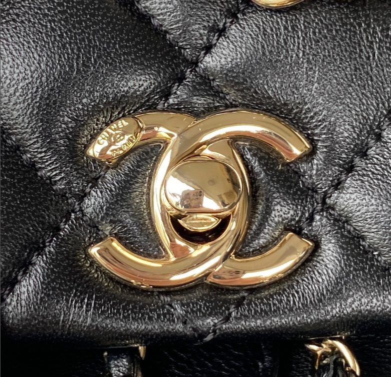 Ch**el Backpack Lambskin AS2908 Black