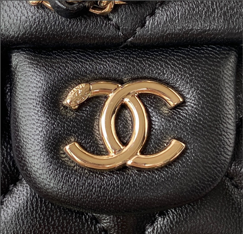 Ch**el Backpack Lambskin AS2908 Black