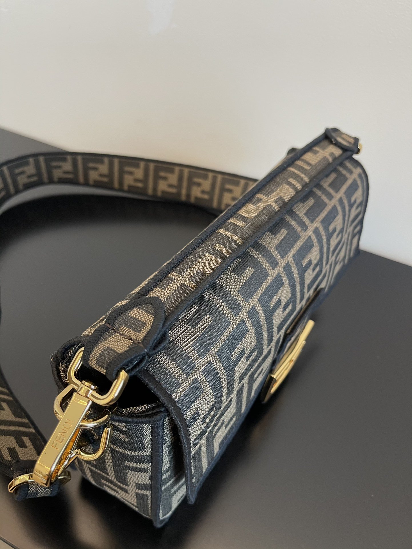 F**di Baguette Brown fabric bag 