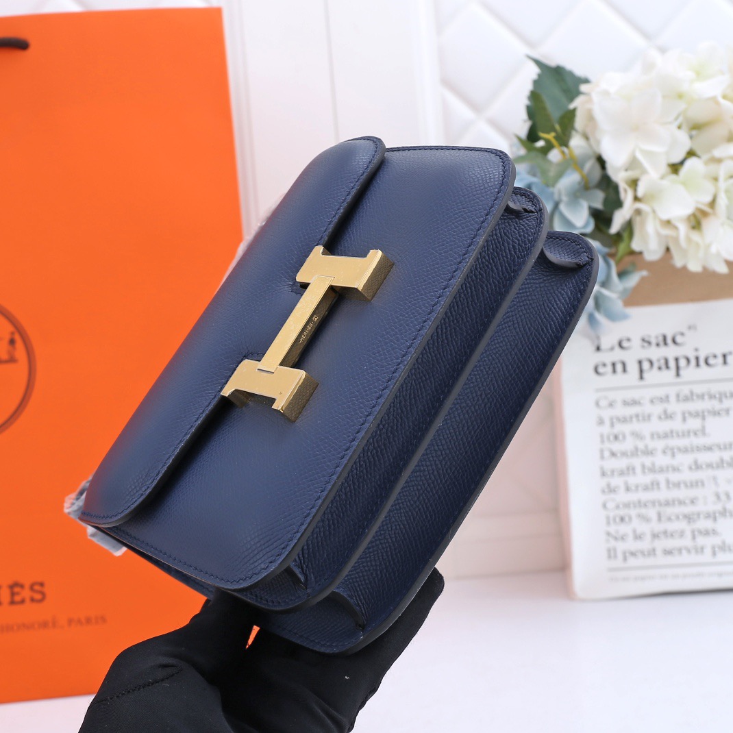 H**me5 Constance Bag Gold Blue 19CM