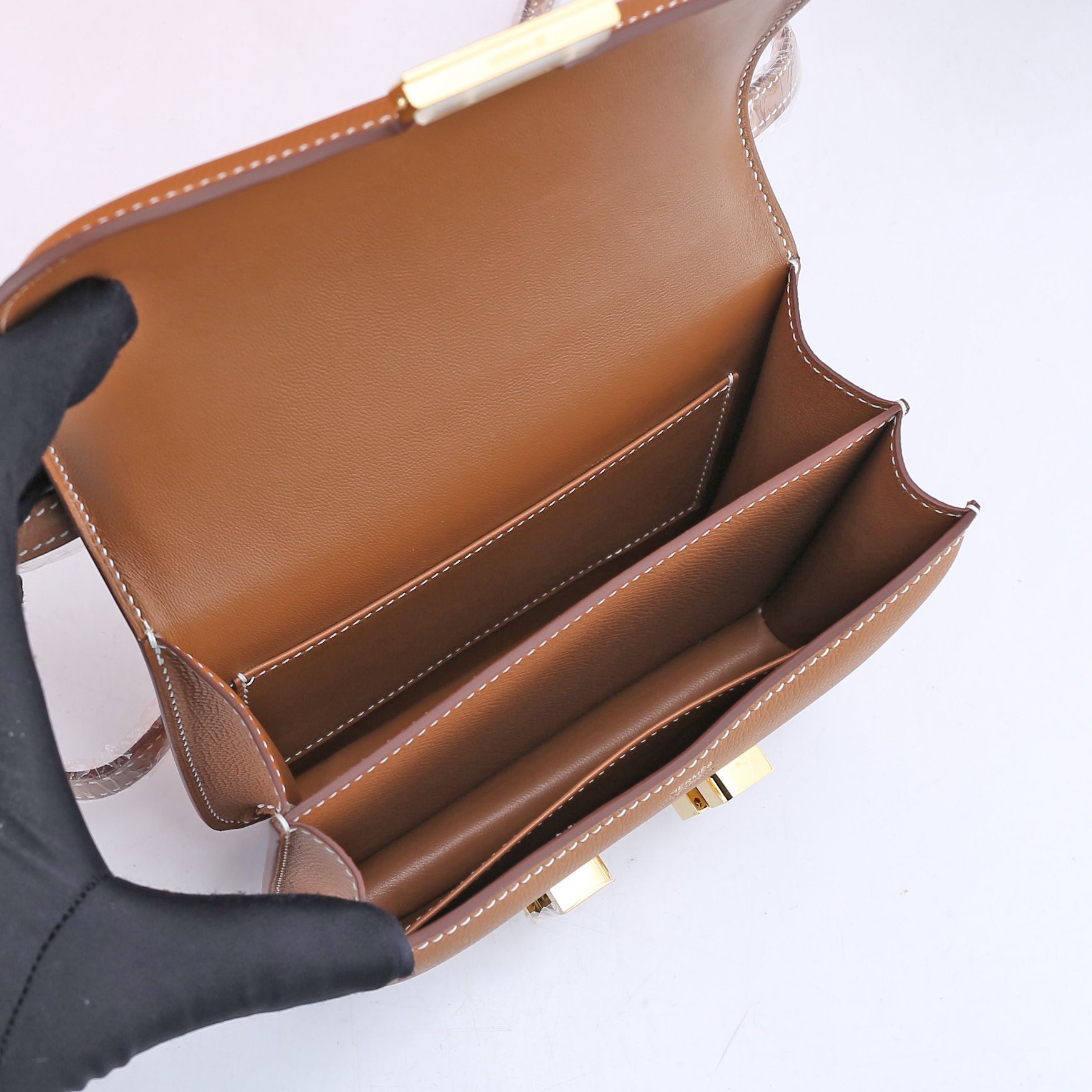 H**me5 Constance Bag Gold Brown 19CM