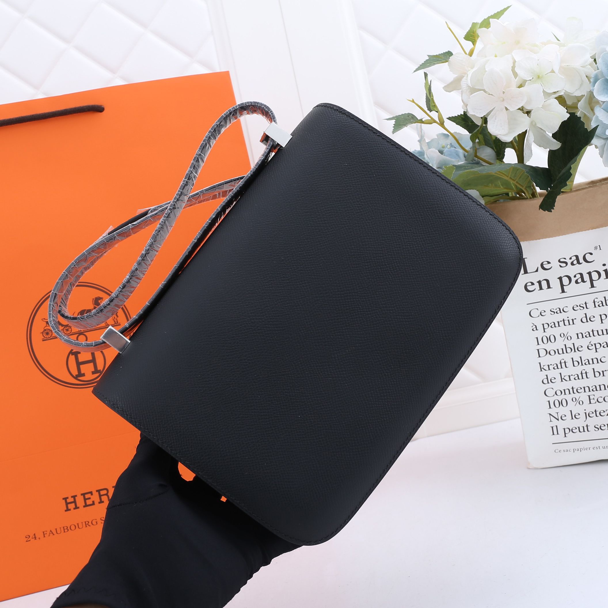 H**me5 Constance Bag Sliver Black 23CM