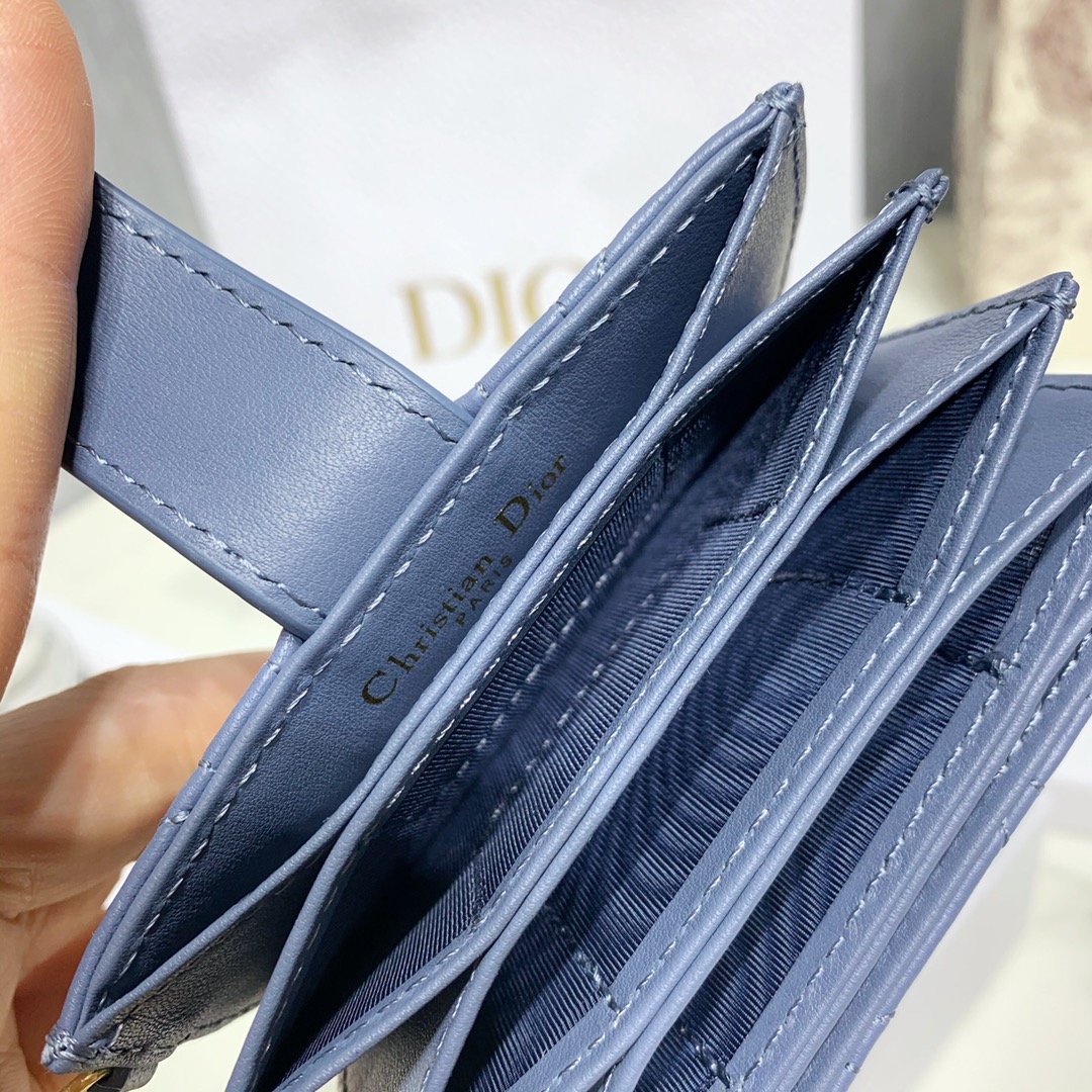 D10r Lady Lambskin Wallet Blue 