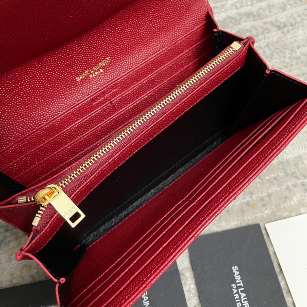 Y51 Calfskin With Gold Buckle Wallet In Red