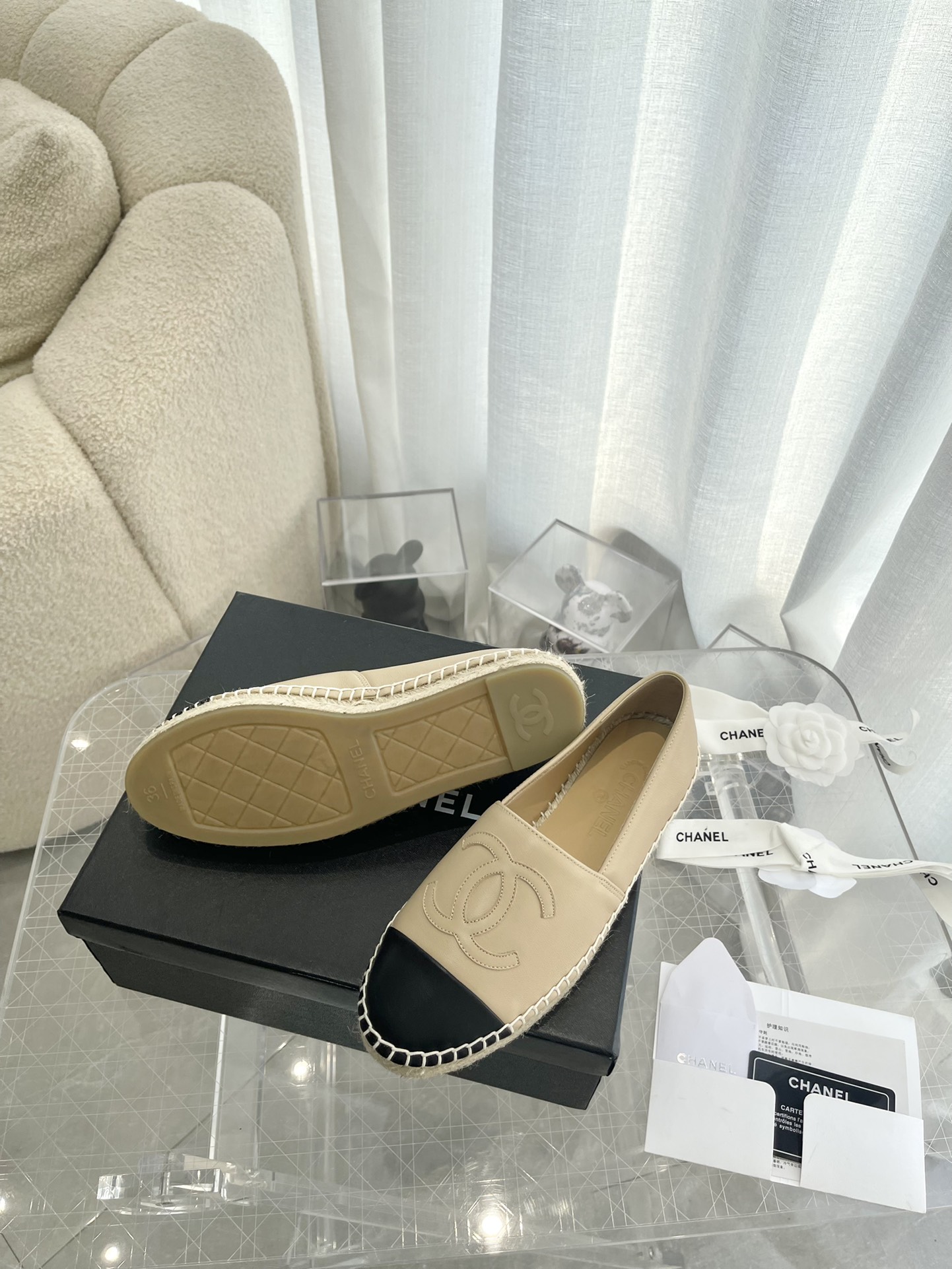 Ch**el Loafer Beige And Black