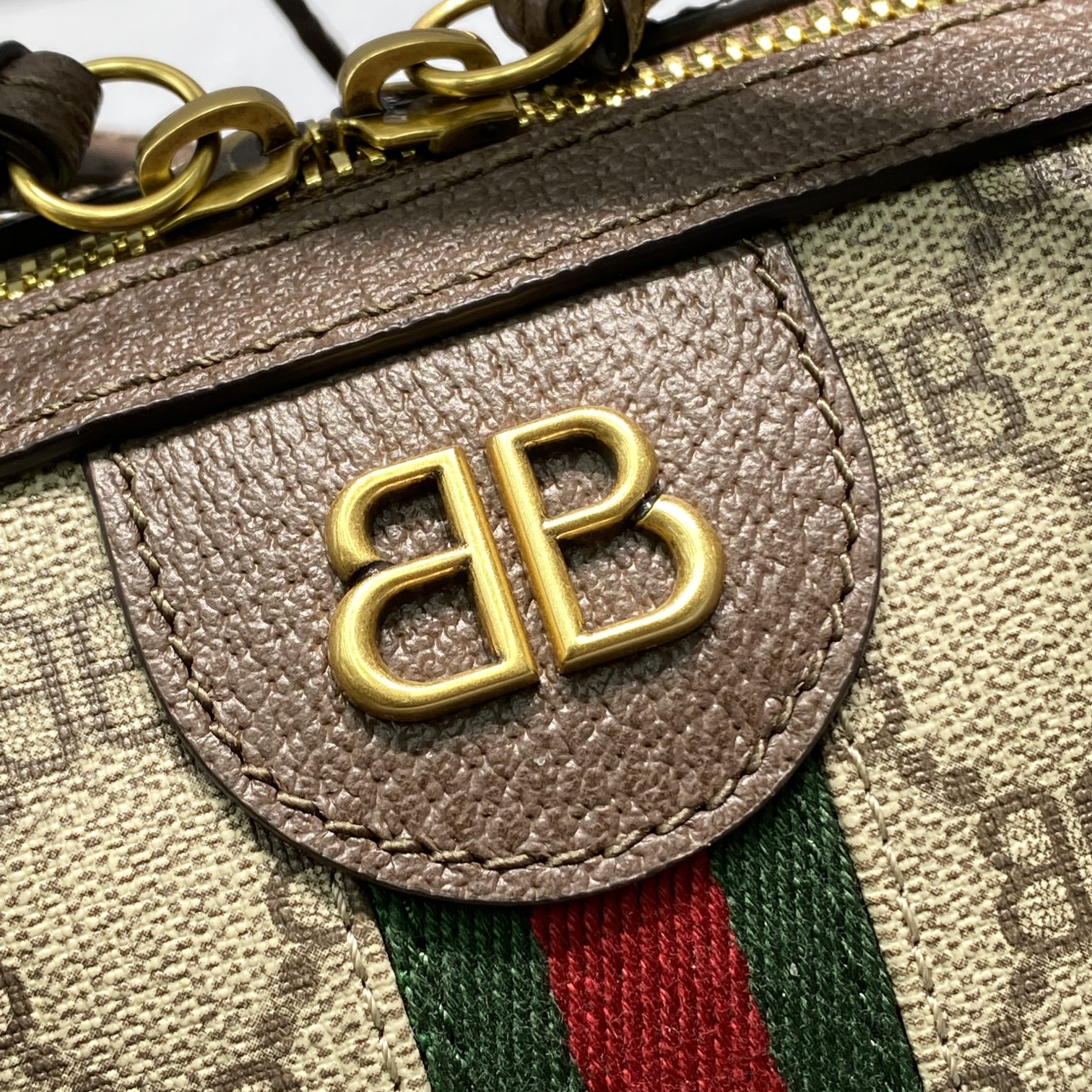 Balenciag & Gvc*1 Canvas and Leather Bag 2295