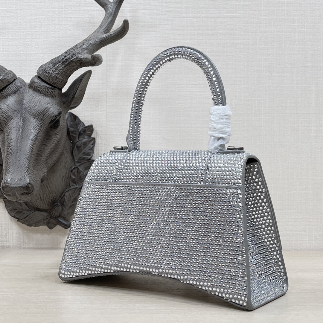 Ba1en*iaga Hourglass Handbaag 23cm Silver 
