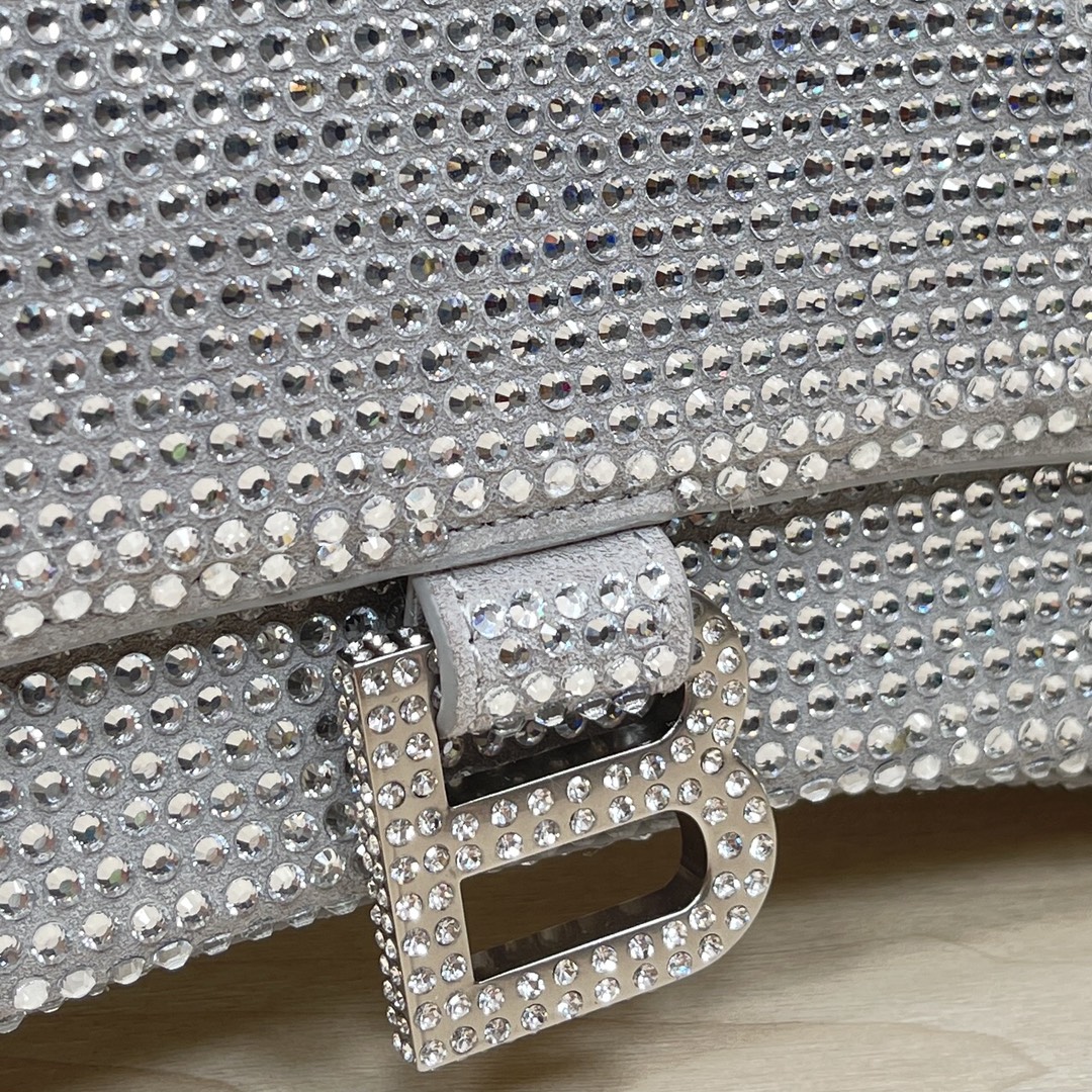 Ba1en*iaga Hourglass Handbaag 23cm Silver 