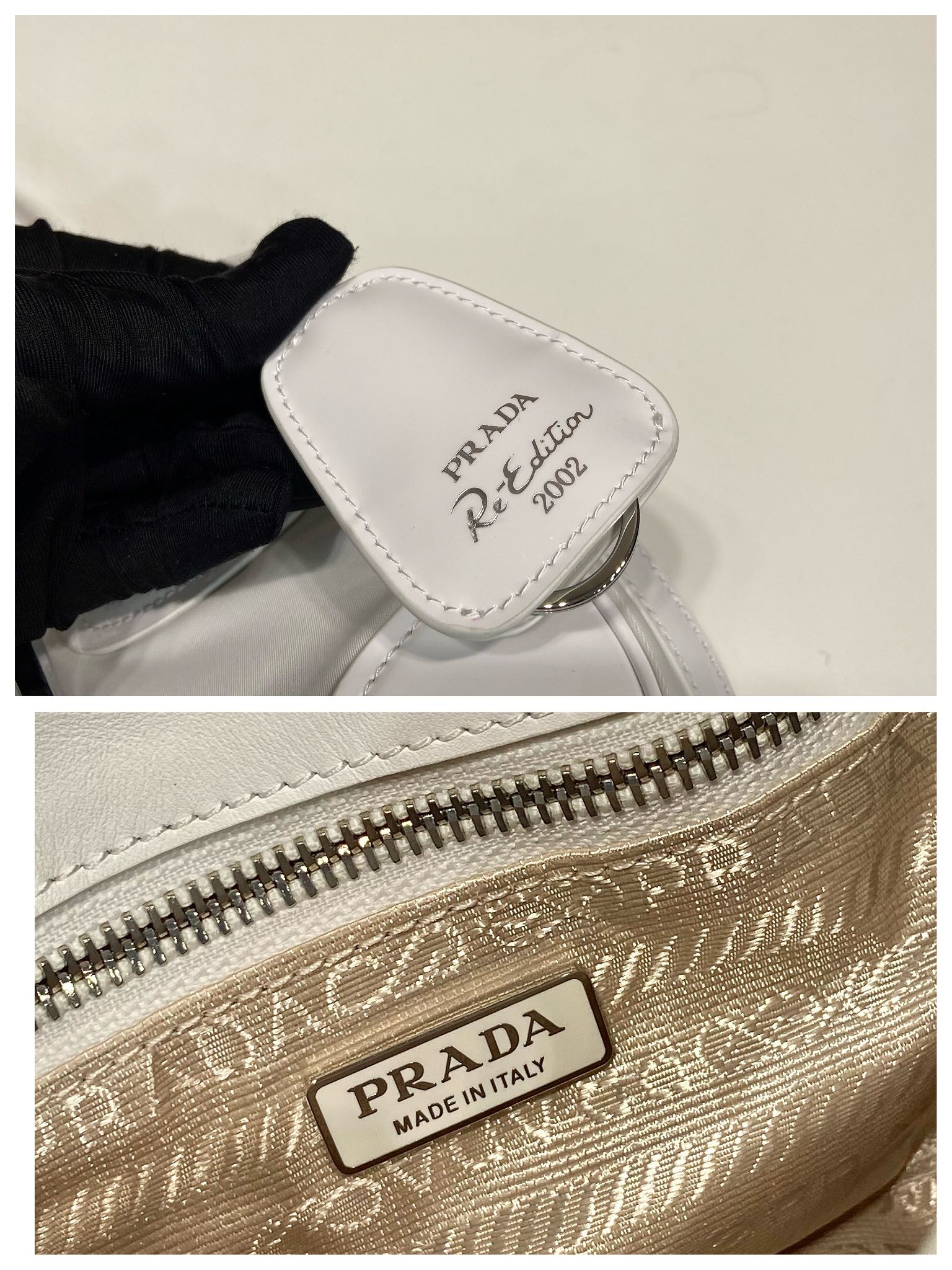 Pra*a Moon Hand Bag White