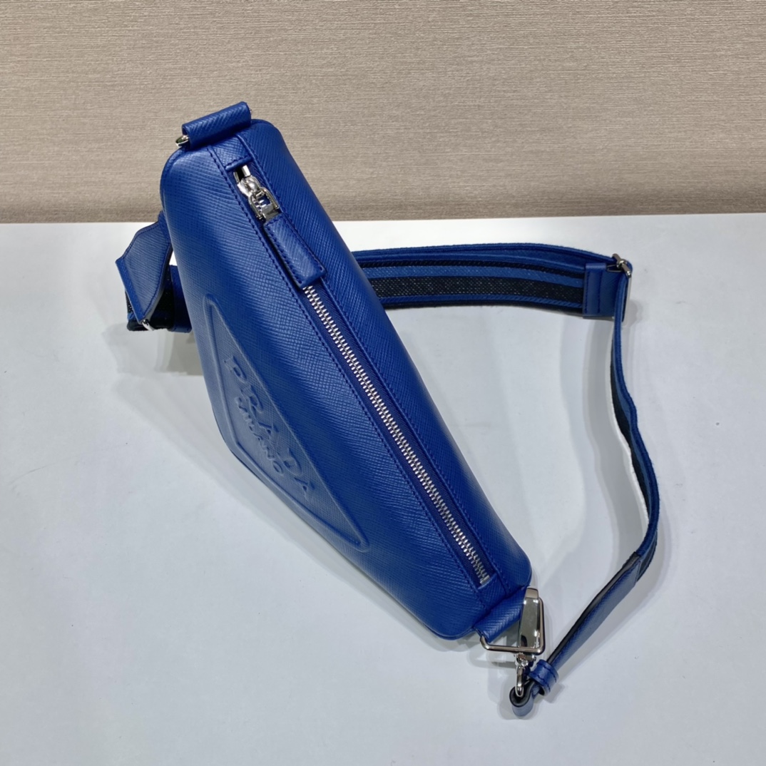 Pra*a Triangle Crossbody Bag 2VH155 Blue