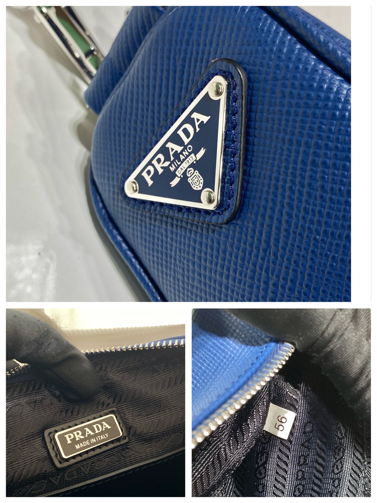Pra*a Triangle Crossbody Bag 2VH155 Blue