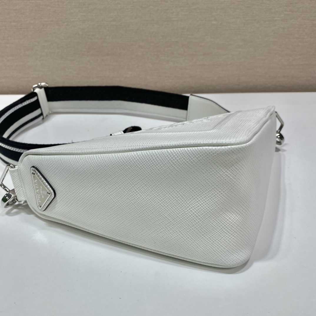 Pra*a Triangle Crossbody Bag 2VH155 White