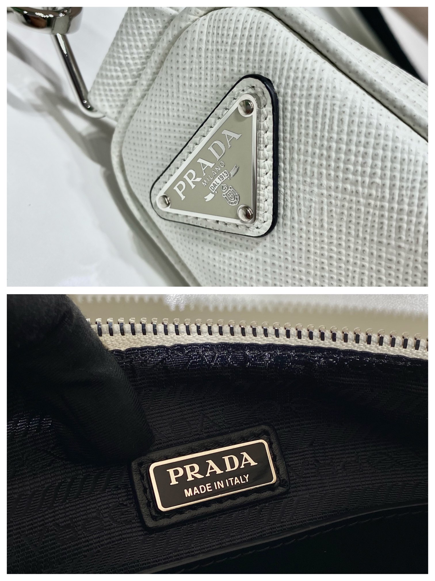 Pra*a Triangle Crossbody Bag 2VH155 White